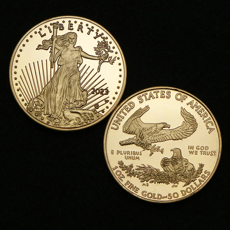 2023 الولايات المتحدة الأمريكية ليبرتي النسر 33*3 مللي متر لا "نسخة" عملة الذهب الأمريكي الولايات المتحدة النسر الحرية في الله نحن نثق بهدايا تذكارية #5