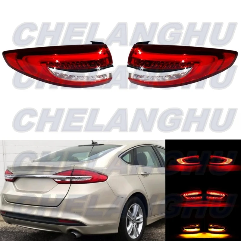 

Pair Outer Side Tail Rear Lamp Light With Bulbs HS73-13405-AD HS73-13404-AD For Ford Fusion 2017 2018 2019 2020 2021 2022