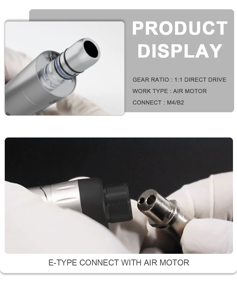 Dental Inner Water Air Motor Slow Speed Handpiece Parts AI-M204/M205 Non-LED Turbine Connector AI-M205LG LED Generator Series