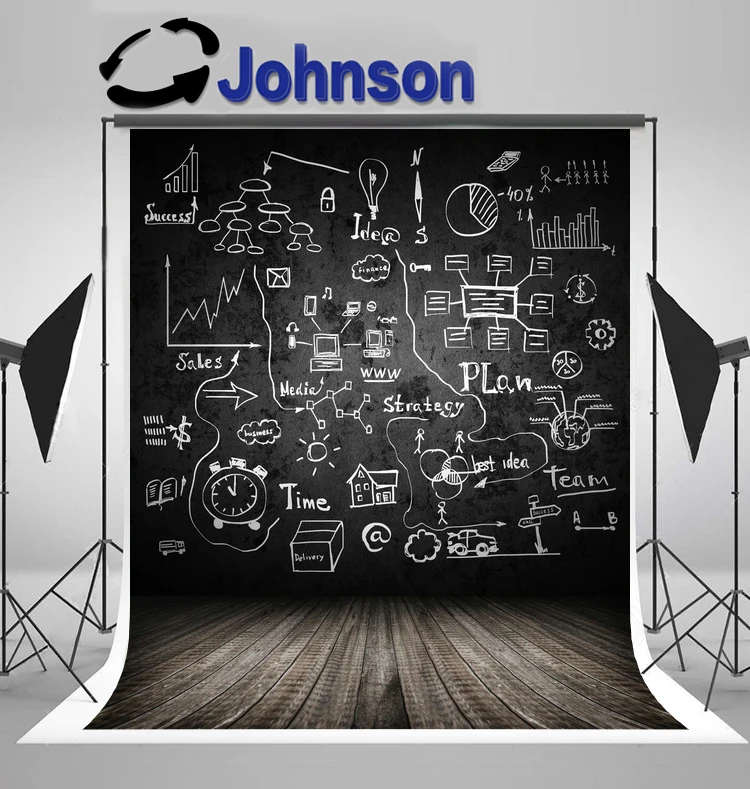 JOHNSON Graffiti Old Black Chalkboard Village Wood photography backgrounds High quality Computer print party backdrop