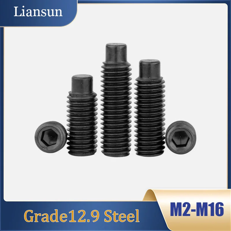 

2-50pcs Hex Hexagon Socket Set Screw With Dog Point Convex End Grub Bolt M2 M2.5 M3 M4 M5 M6 M8 M10 M12 M14 M16 Grade12.9 Steel
