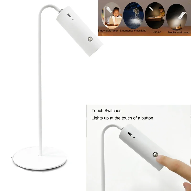 

USB Rechargeable LED Touch Switch Desk Lamp Children's Eye-care Night Light Bedside Bedroom Reading Dimmable Folding Desk Lamps