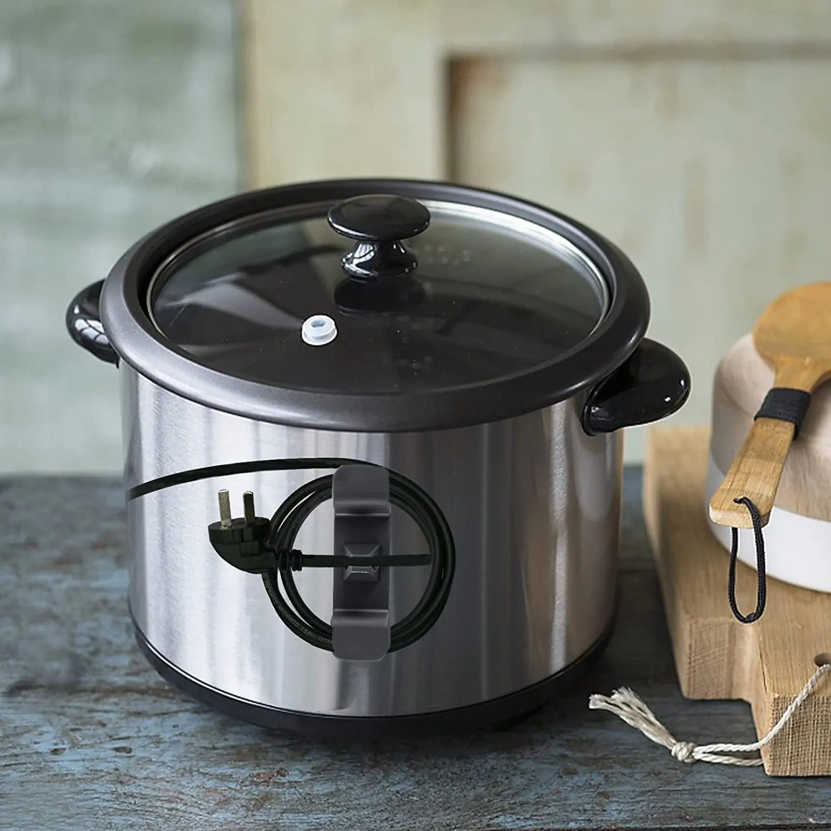 N98R 6 عبوات منظم سلك للأجهزة، غلاف سلك المطبخ، كابل لف سلك التخزين، أسود