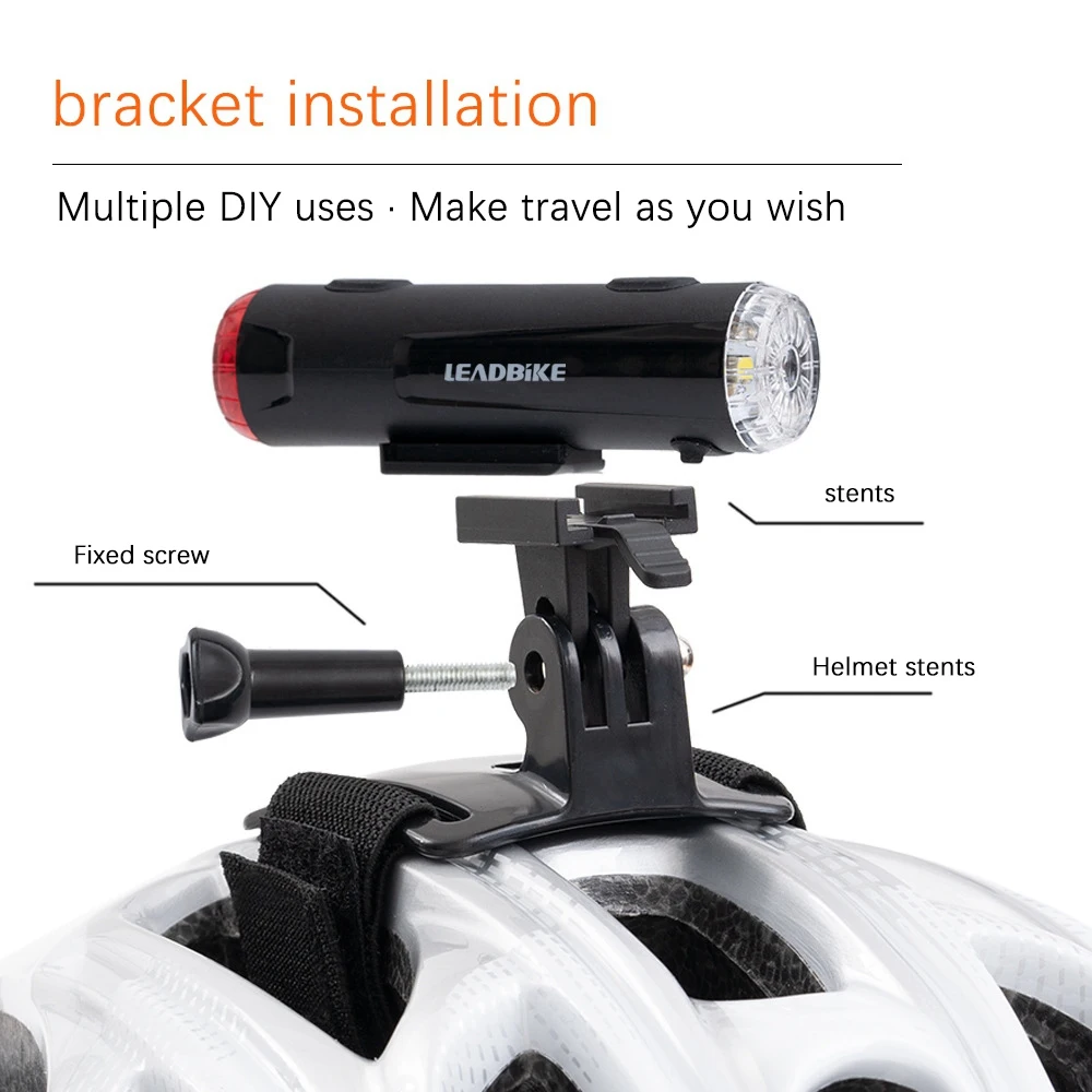 T34C دراجة خوذة ضوء الجبهة الذيل ضوء المتكاملة ركوب خوذة ضوء USB شحن جديد خوذة الخفيفة