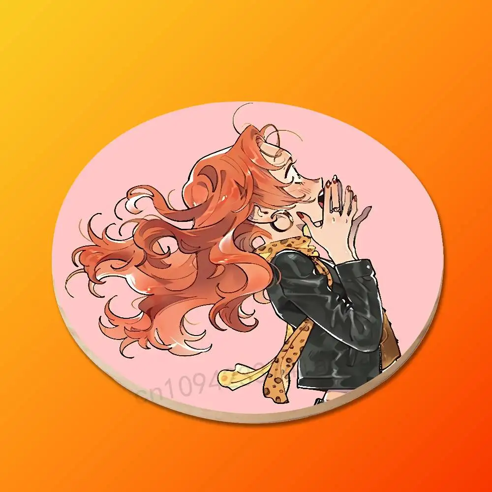O-Oosawa Aya Comics K-Koga Mitsuki Multifunctional Coasters Round Wooden Heat Resistant Non-Slip Home Decor Gift