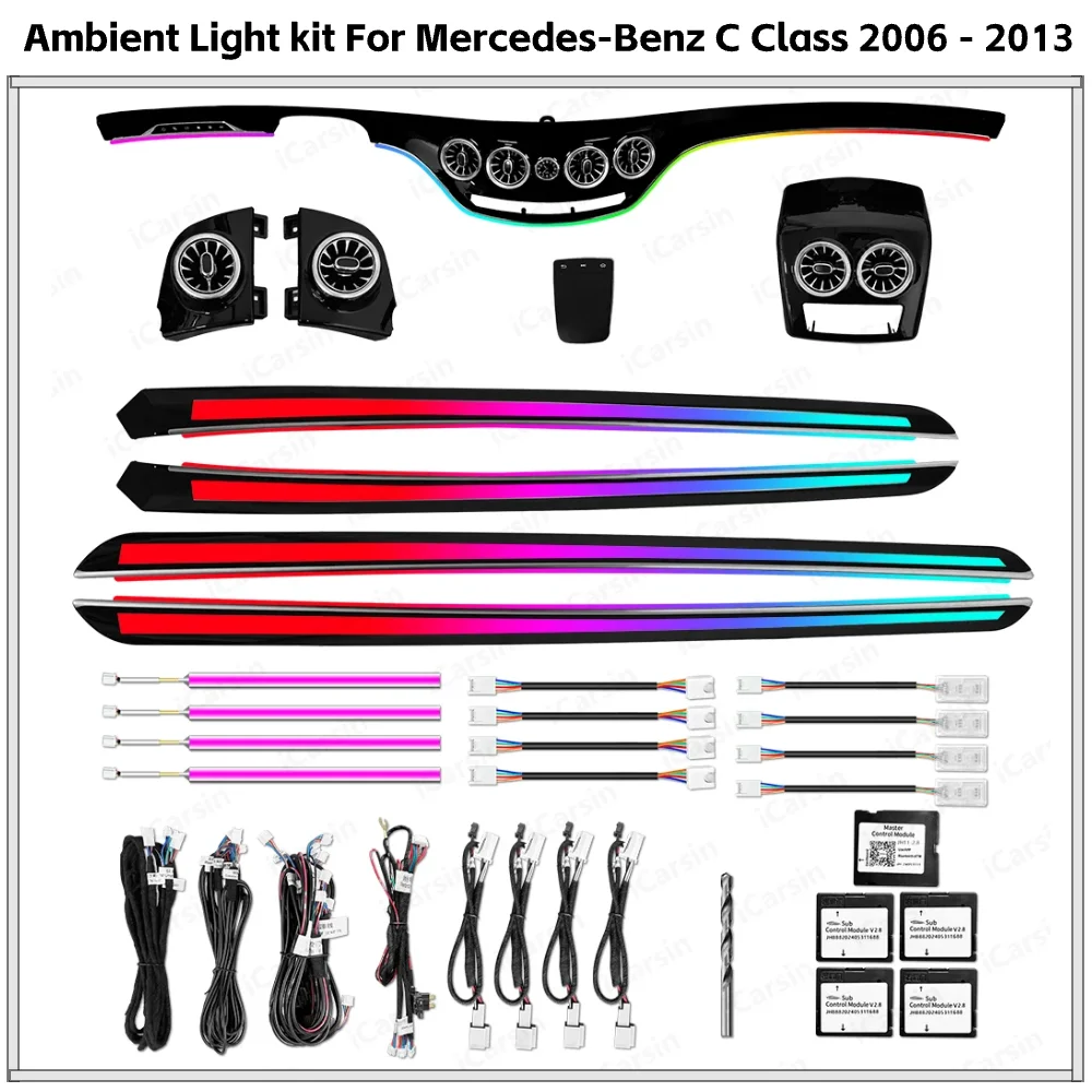 

APP Control 64 Colors Ambient Light for Mercedes S Class W221 2006-2013 Long Wheelbase Interior Atmosphere Lamp Upgrade Kit