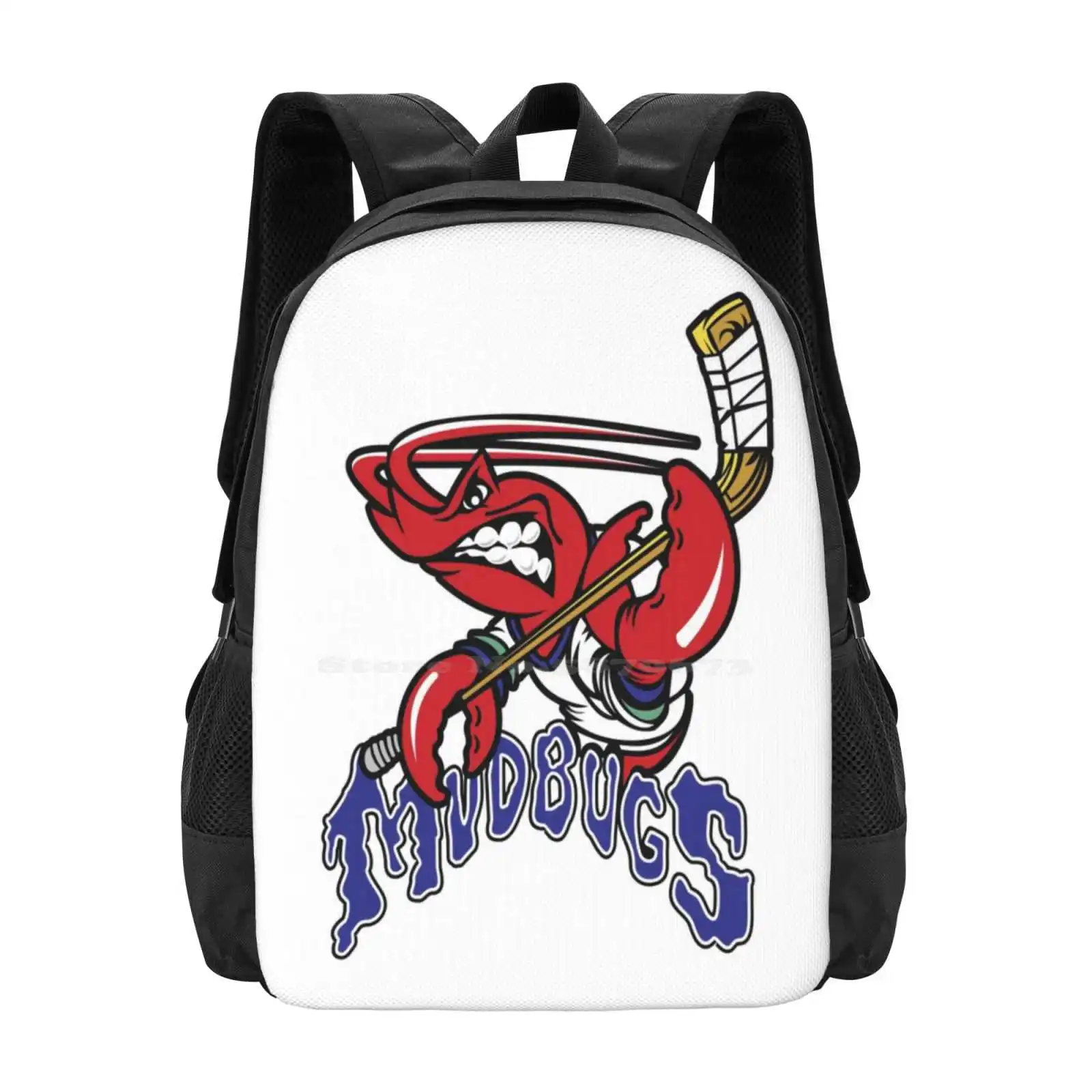 Bossier Shreveport Mudbugs Ice Hockey Teen College Student Backpack Pattern Design Bags Bossier Shreveport Mudbugs Logo Bossier