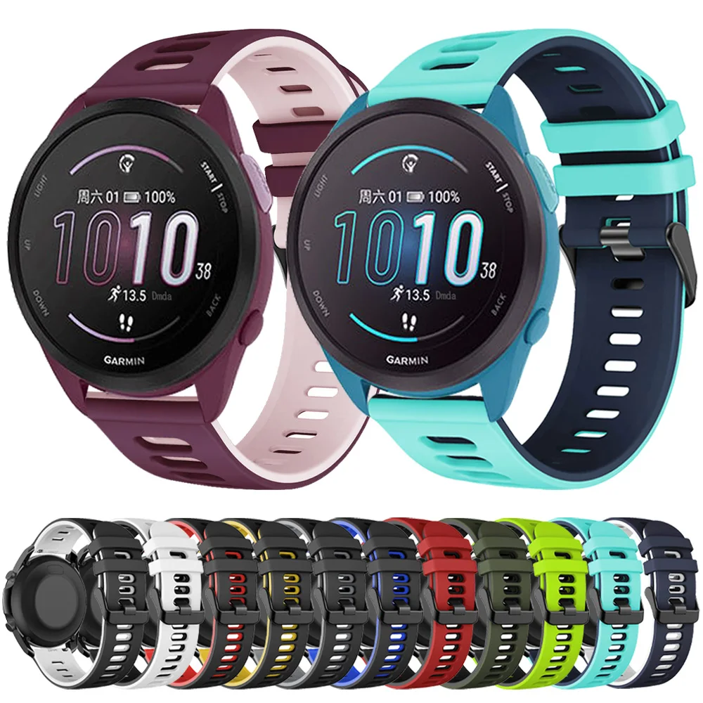 

Силиконовый ремешок для Garmin Forerunner 255 265 245 165 для Garmin Benz 3 2 sq Band, сменный спортивный браслет 22 мм 20 мм, аксессуары