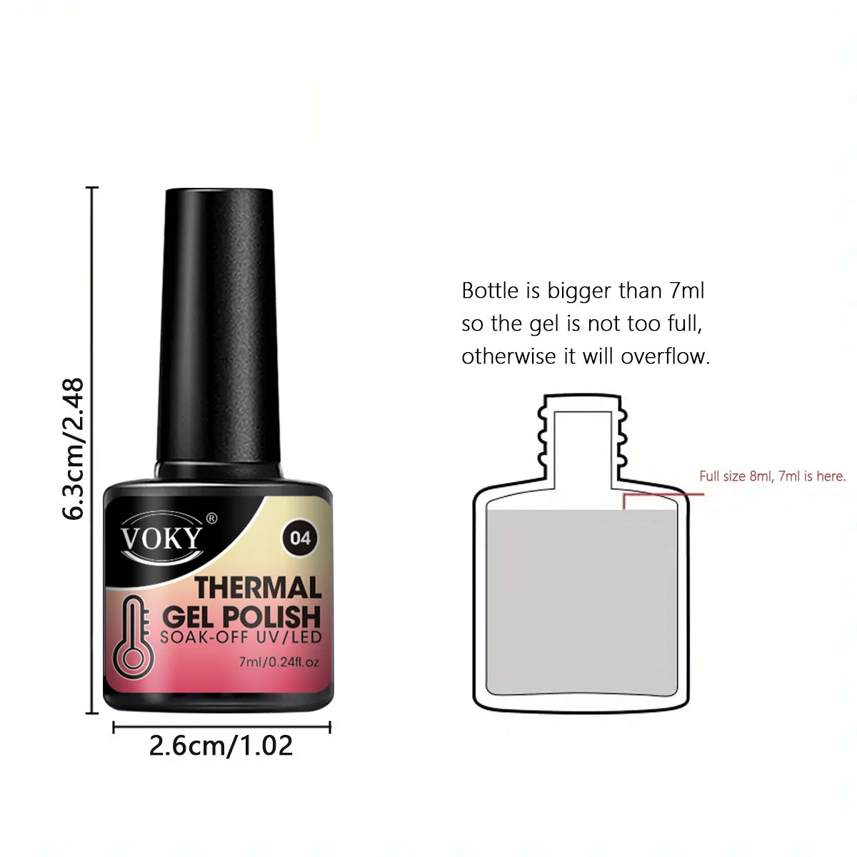 VOKY 6-Piece Set of Temperature-Changing Nail Glue Kit, UV/LED Curing, Suitable for Girls' DIY at Home Nail Salon