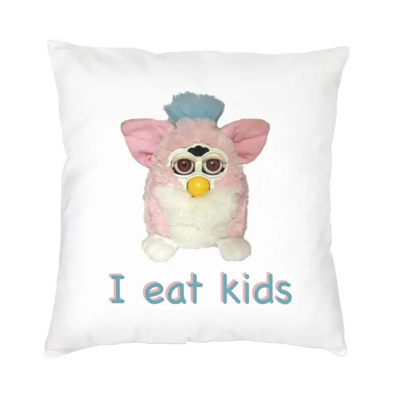Furbys I Eat Cushion Cover 40x40cm Home Decorative 3D Print Cartoon Animal Robot Throw Pillow for Car Double-sided