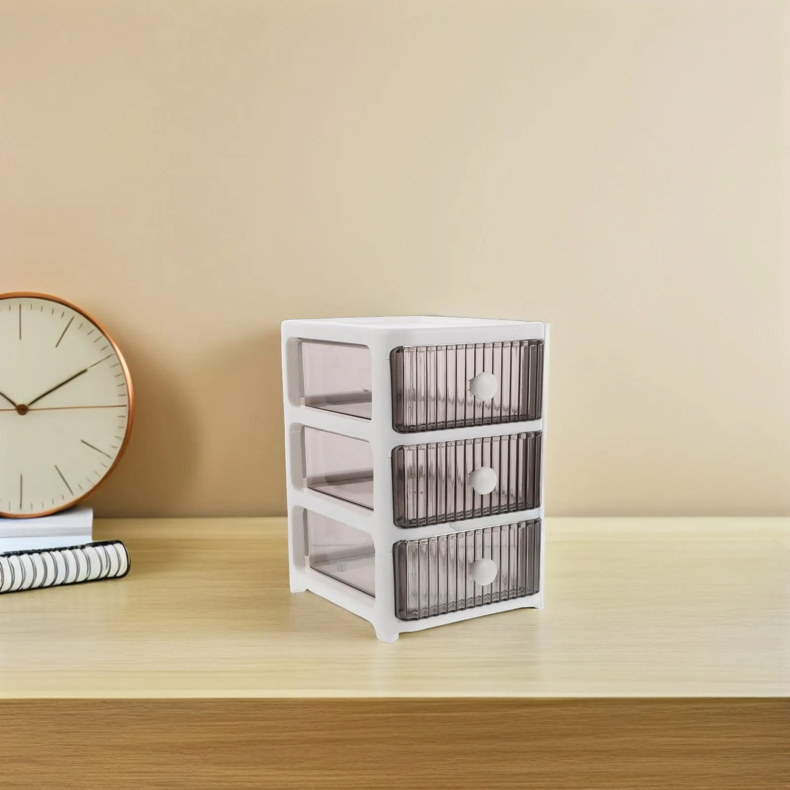 

Three Layer Clear Storage Box Plastic Organizer Drawer Style Makeup Organizer for Jewelry Office Supplies Countertop