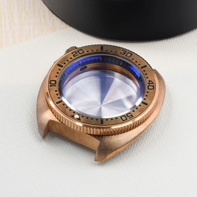 bronze-watch-case-turtle-6105-sapphire-glass-c3-super-luminous-fit-seiko-watch-case-for-nh35-36-automatic-movement-diving-watch