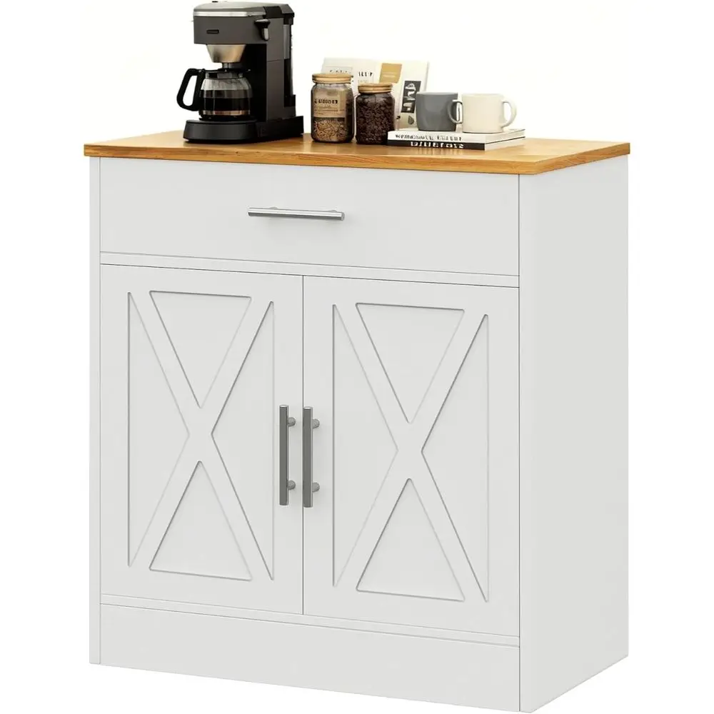 

Компактный буфет с местом для хранения, белый кухонный шкаф для столовой