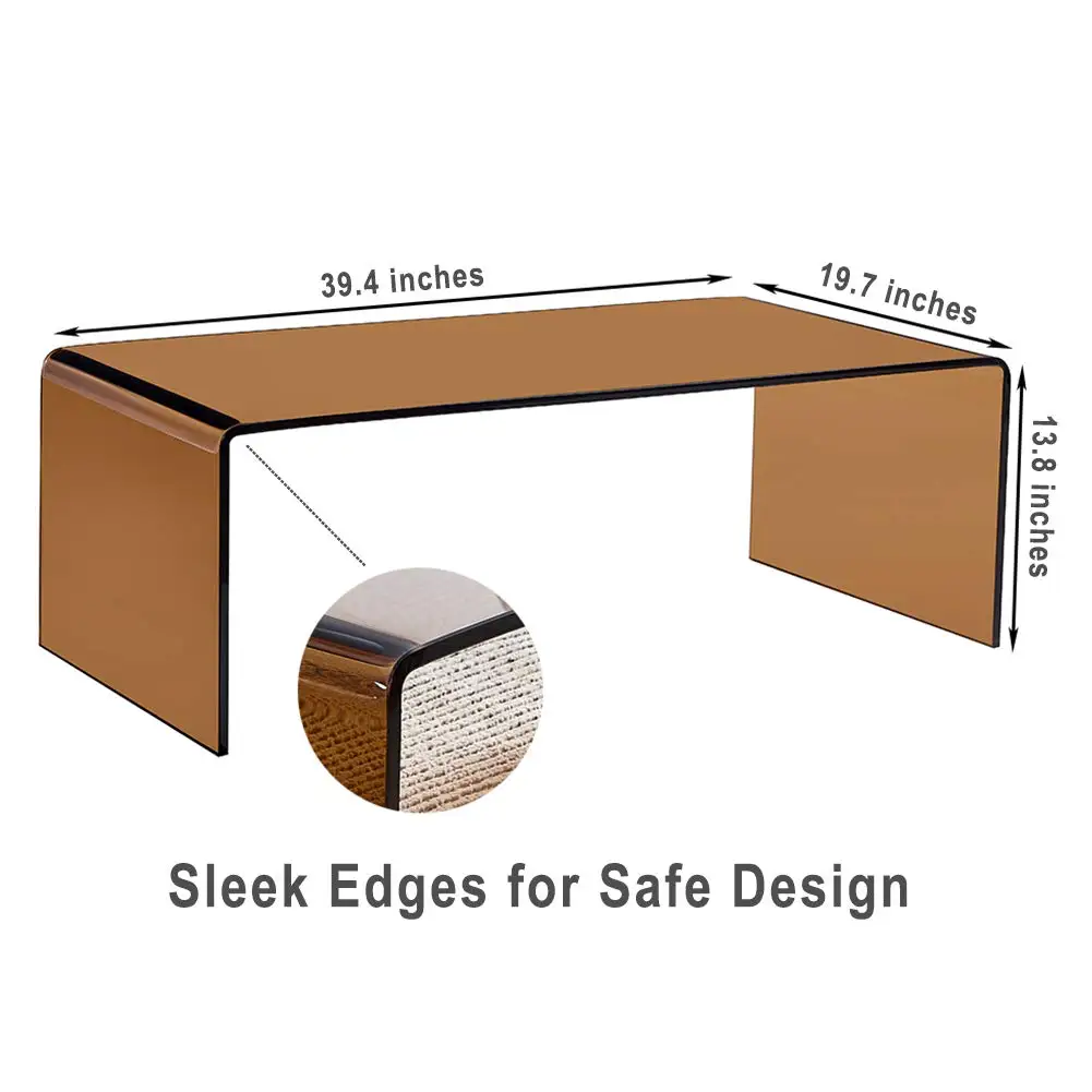 Premium Tempered Glass Coffee Table,Small Modern Coffee Table for Living Room,Match Well with Rug, Customized