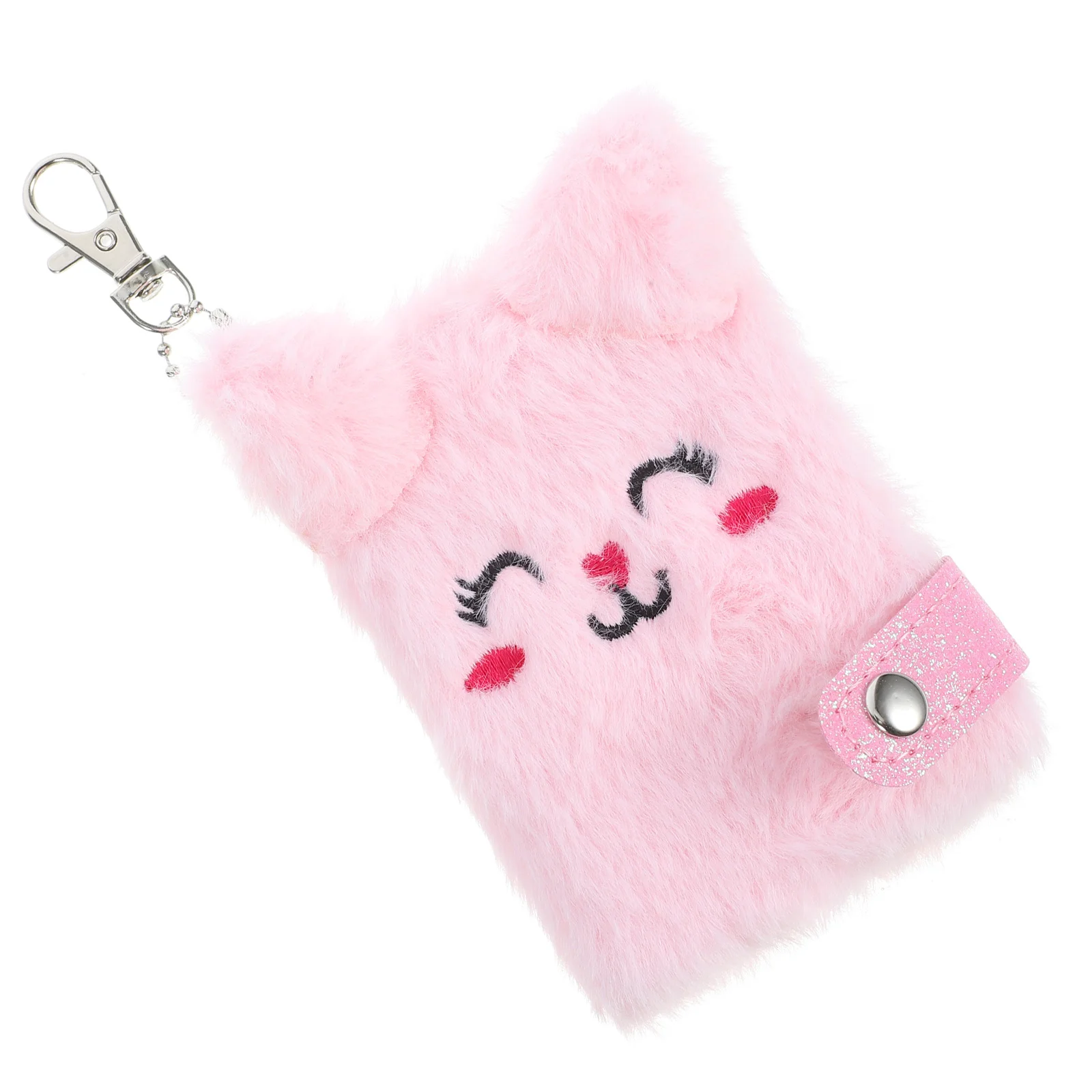 

The Notebook Kawaii Plush Cover Journal Diary Key Chain Travel Write Pink Daily Use Notepad for Girls Student