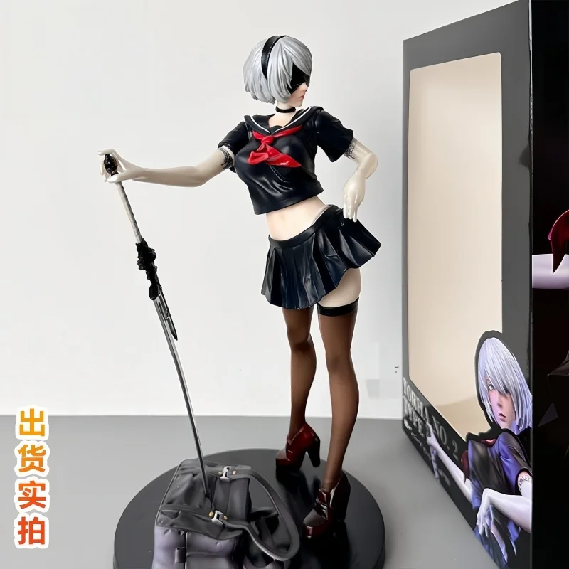 

New 28cm 2b Figure Anime Nier:Automata Yorha No.2 Type B 2b Action Figure Model Kawaii Collection Pvc Doll kids Christmas Gifts