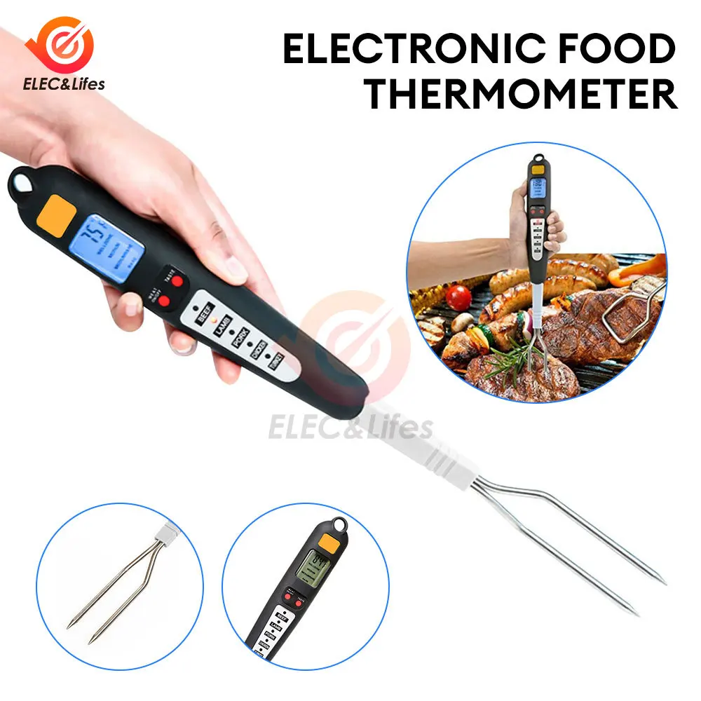 Instant Read Kitchen Food Baking Digital Thermometer Electronic Dual Probe Type Digital Display Liquid Grill Thermometer