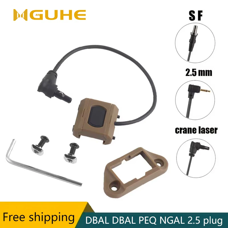 Airgun MOD Line Control Switch, Remote Pressure Switch, DBAL, DBAL, PEQ, NGAL, 2.5 Plug, Mlok 20 mm Rail