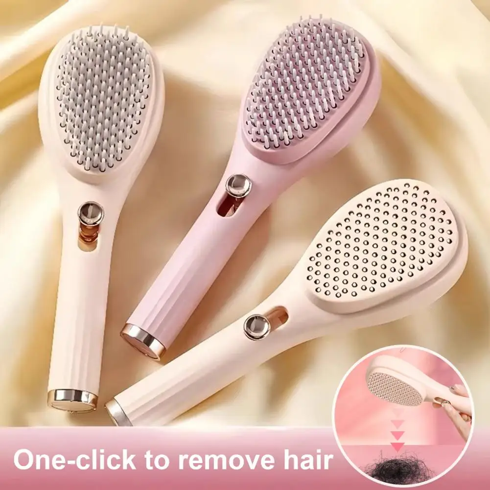 

Выдвижная самоочищающаяся расческа для массажа кожи головы, антистатическая, портативная, для распутывания и укладки волос, 95