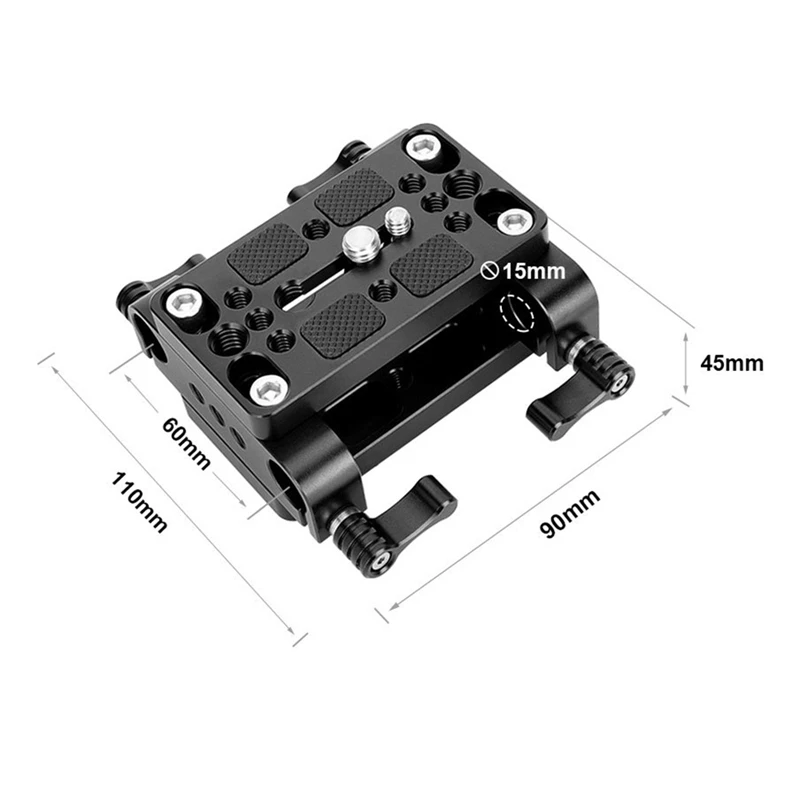 Placa de montaje para cámara, trípode, monopié, placa Base de montaje con abrazadera de varilla de 15Mm, Railblock para soporte de varilla/jaula de aparejo Dslr