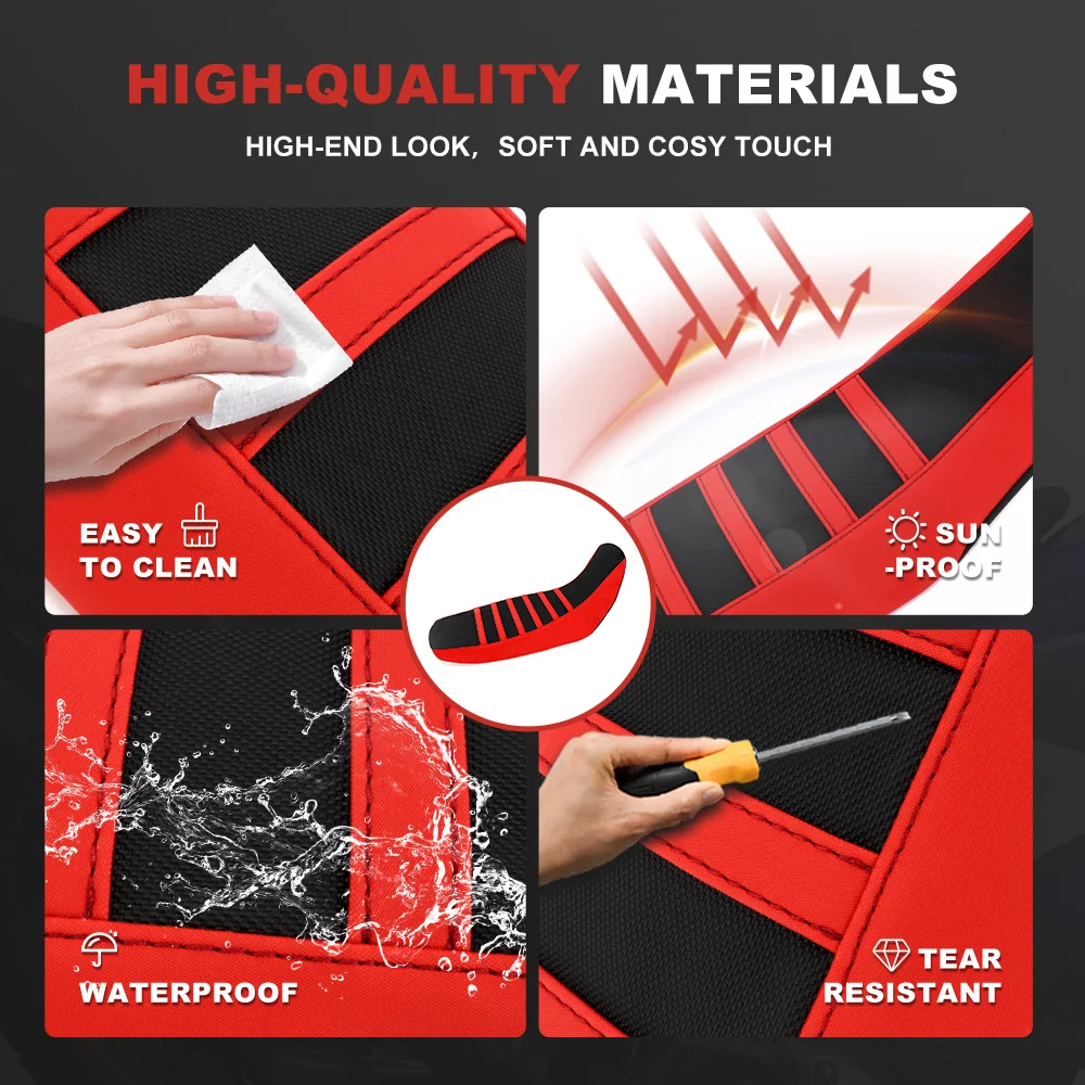 Motorcycle Non-Slip Seat Cover For Honda CRF250R /RX 2022-2025 CRF450R /RX 2021-2025 Striped Gripper Seat Saddle Cushion Cover