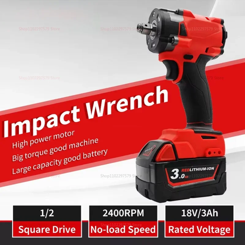 

Бесщеточный беспроводной электрический ключ, отвертка для ремонта грузовиков и автомобилей, ударная дрель, перезаряжаемый электроинструмент 18 В (без батареи)