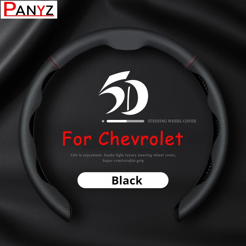 

Leather Car Steering Wheel Cover Non-slip Breathable For Chevrolet Cruze Spark Camaro Volt Bolt Trax Malibu Interior accessories