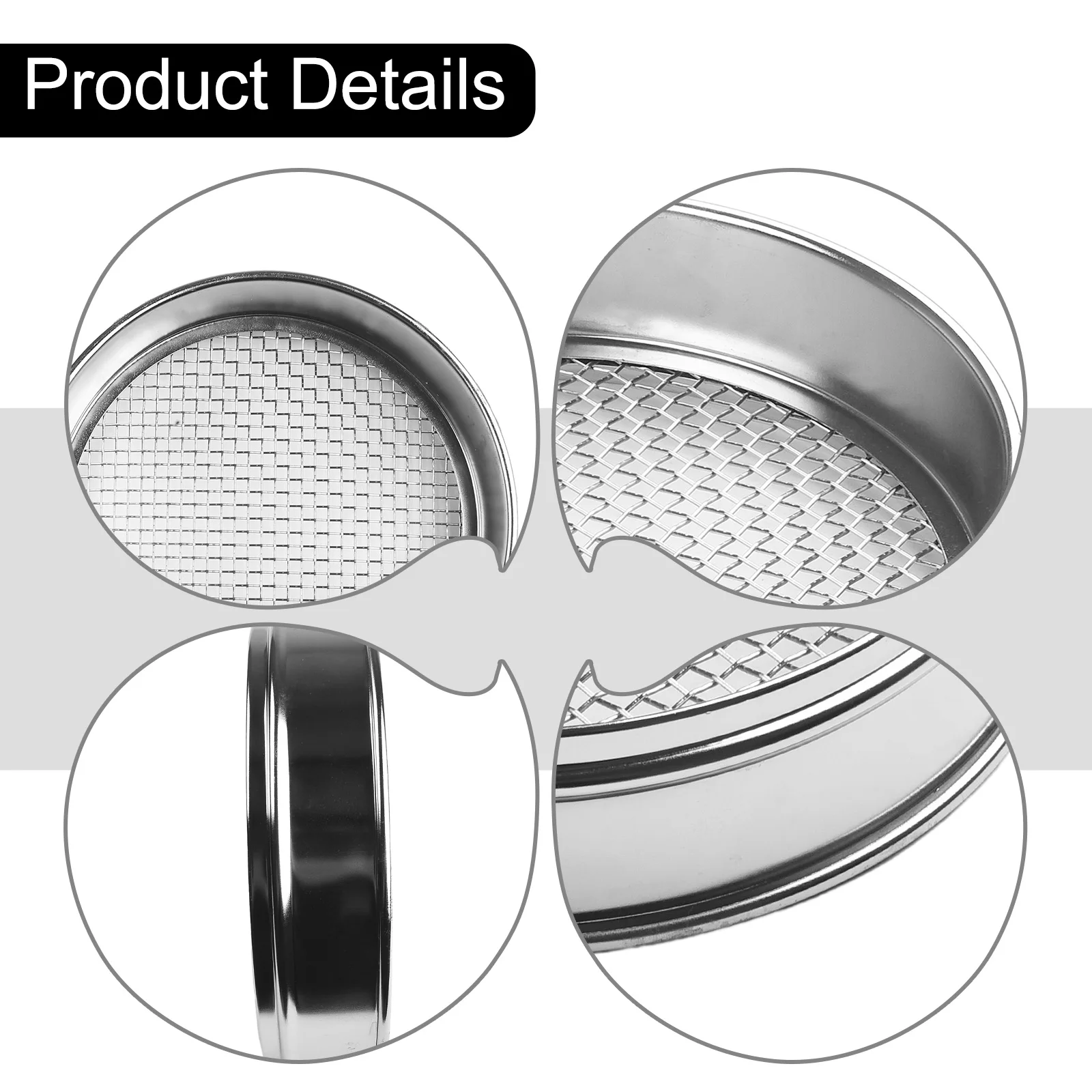 Double Layer Thickened 20cm Chrome Mesh Sieve Sample Inspection Medicine Test Sieve with Multiple Mesh Options