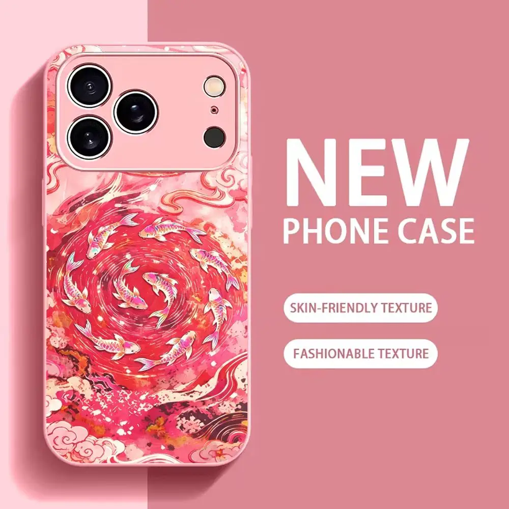 Lucky Carp Women's style Fashion trend Glass TPU QHD phone case for iPhone 17 16 15 14 13 12 11 Pro pm Plus Air Dropresistant