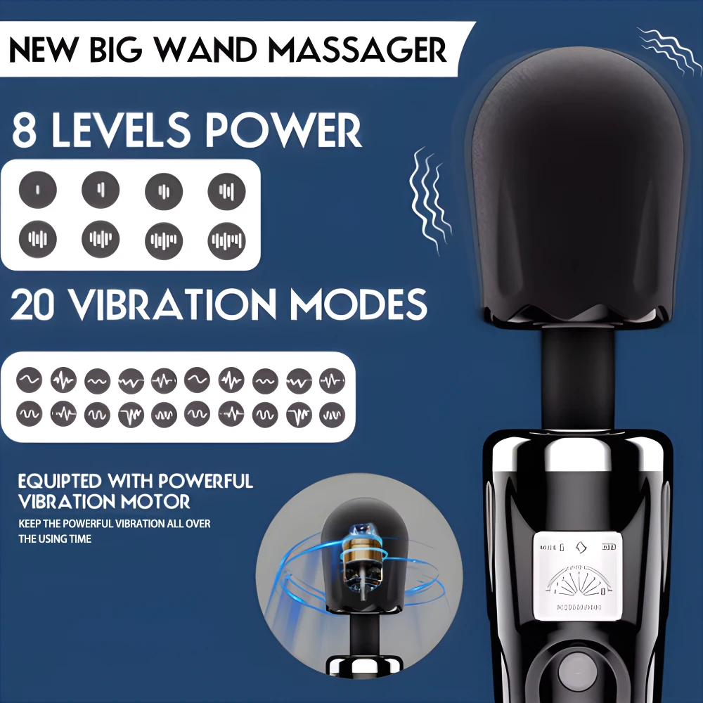 AV Wand Vibrator Sex Toy For Women Digital Display Heating Magic Stick USB Charging Massager G-Spot Clitoris Vibrators Adults 18