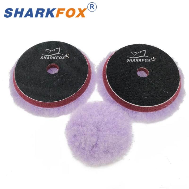Sharkfox 5 Pieces/lot 5/6 Inch Wool Polishing Pad High Density Lambs Woollen Polish Buffing Pad Car Polisher Buffing Waxing