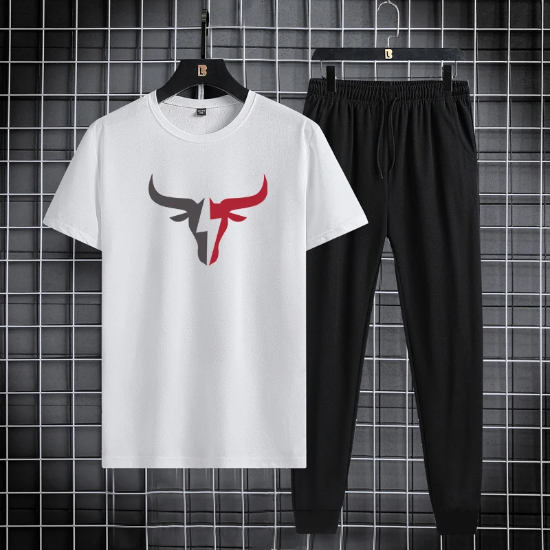 

Летняя футболка с коротким рукавом, спортивные Леггинсы, комплект из двух предметов, быстросохнущий, дышащий, модный принт для бега на открытом воздухе se