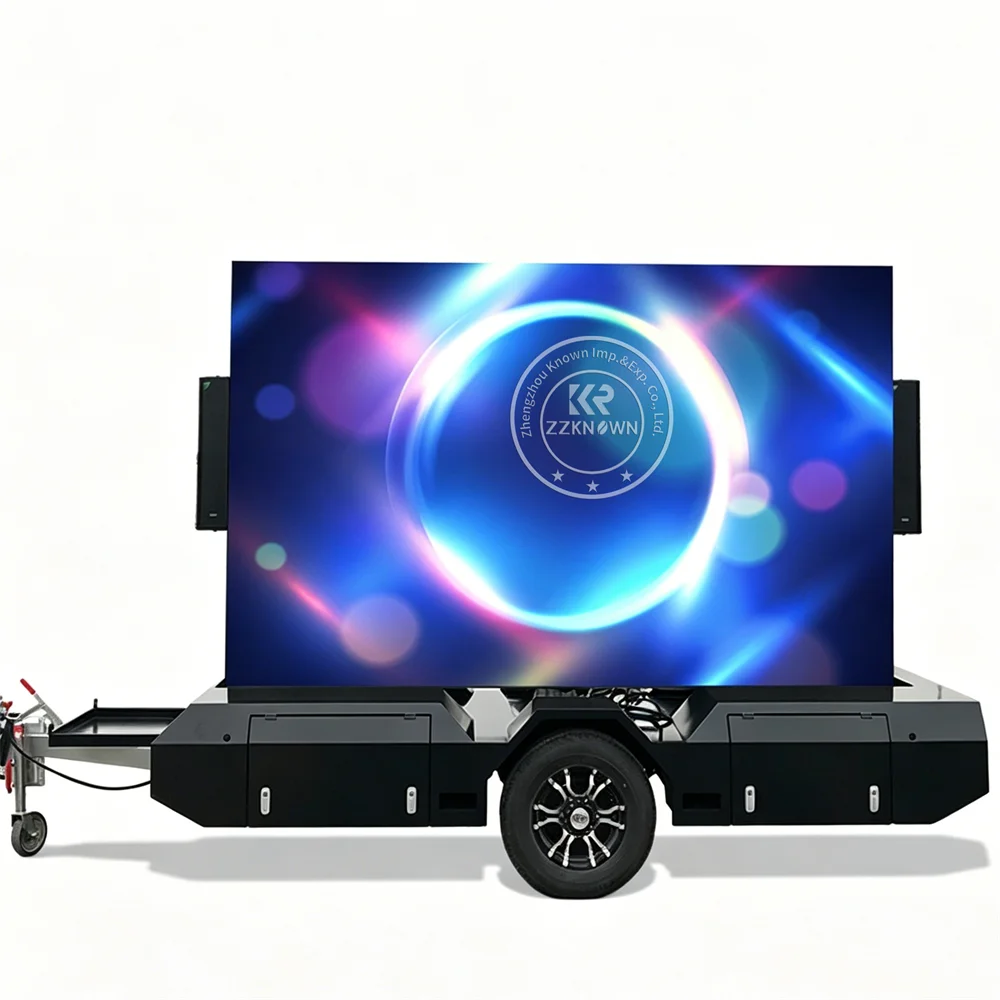 Mobile Solar Powered LED Advertising Trailer Outdoor Digital Billboard Screen Truck Event Display Trailer With Control
