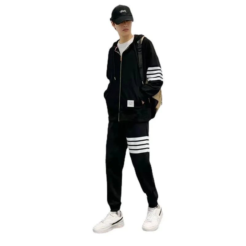 

Popular 2022 New Autumn and Winter Zipper Hooded Cotton Sports Break Shopping Couple Jacket and Pants Set