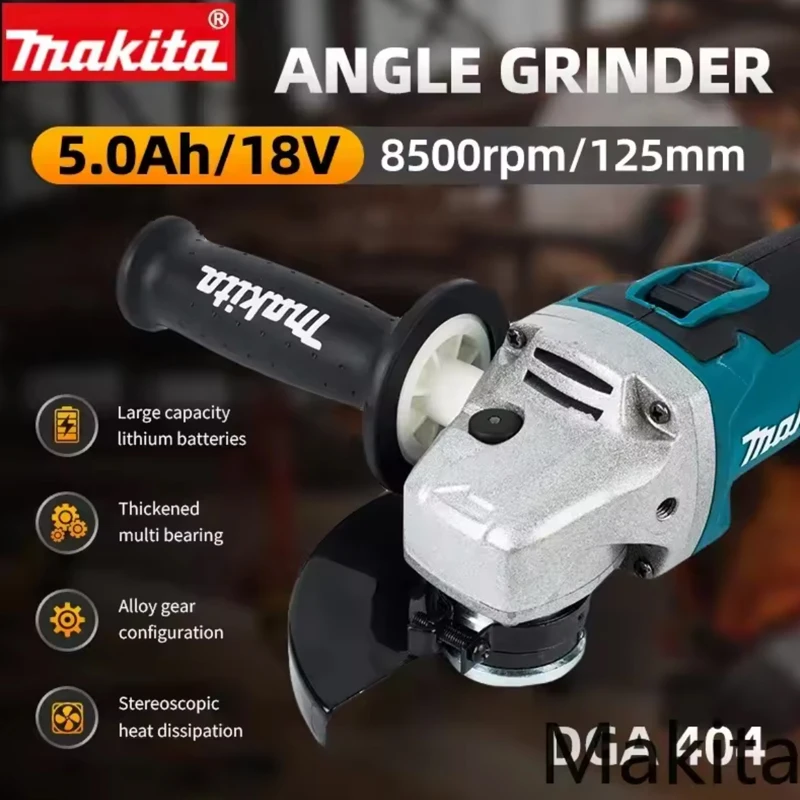 

New Makita DGA404 125mm Brushless Lithium Electric Angle Grinder 18V Rechargeable Cutting Machine High Power Machine Power Tool