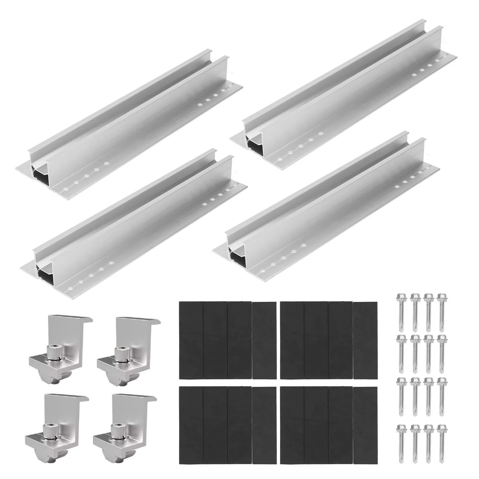 Juego de 4 soportes para paneles solares de aleación de aluminio, soporte de techo resistente a la corrosión de 300mm para paneles solares