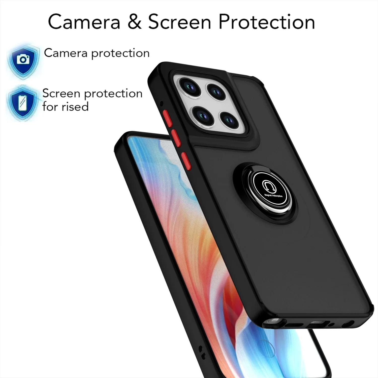 Capa armadura fosca para motorola moto edge 2025 g stylus 5g g5g 2025 edge 50fusion 50pro 50ultra 50neo anel suporte à prova de choque