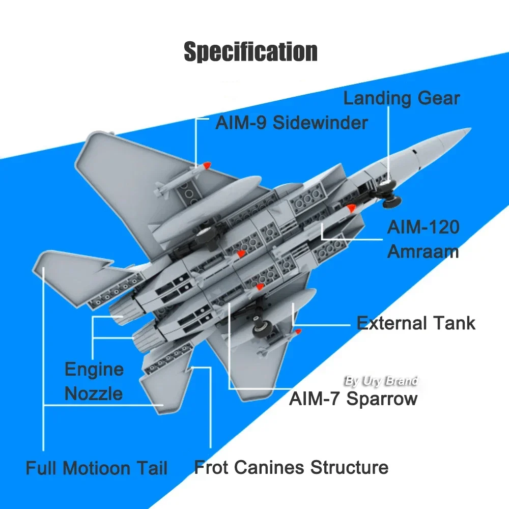 WW2 Military Army Avion Plane Jet Warcraft J-15 Eagle Fighter Morden Warplane Sets Aircraft Models Building Blocks Toys for Boys