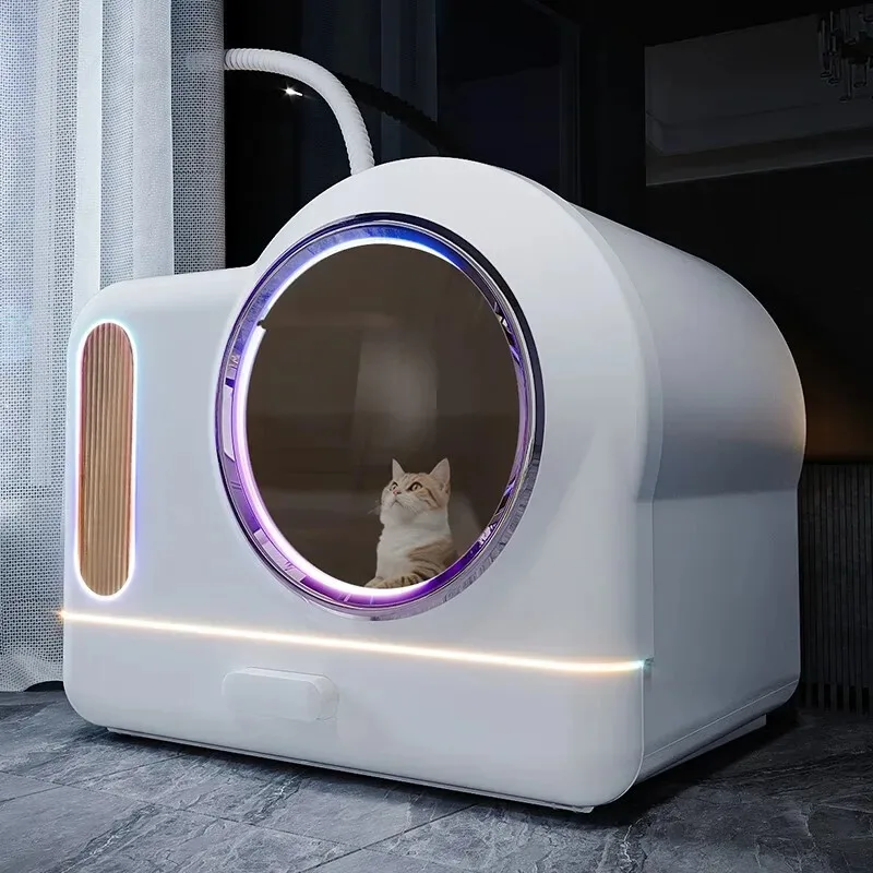 

Cat supplies Intelligent fresh air exhaust automatic litter box Oversized electric closed deodorant deodorant cat toilet Bedpans