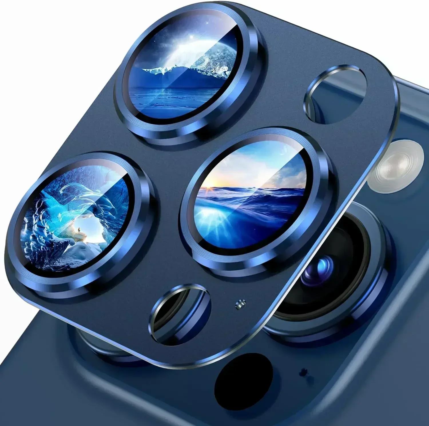 Titan-Schwarz-Metallglas-Kameraobjektiv-Displayschutz, Schutzhülle für iPhone 15 Pro Max, 14 Plus, 13, 15 Pro, 14 Pro