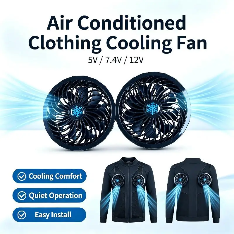 1 Set Men Summer Outdoor Air Conditioned Coat UV Protection Workwear Jacket 5/7.4/12V USB Cooling Fan With USB Cable