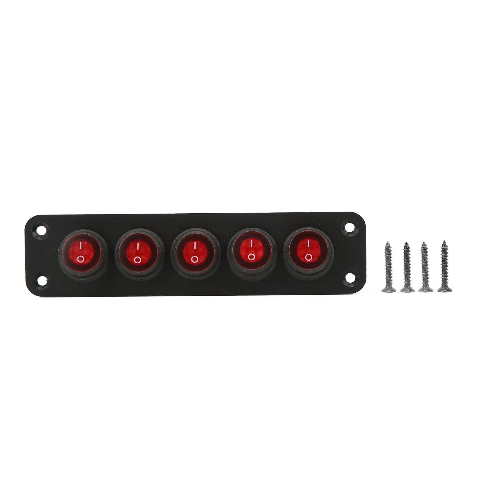 

5 Gang Switch Board Waterproof Portable Red Color Lighting Long Service Life Switch Panel ABS Easy To Install for car for boat