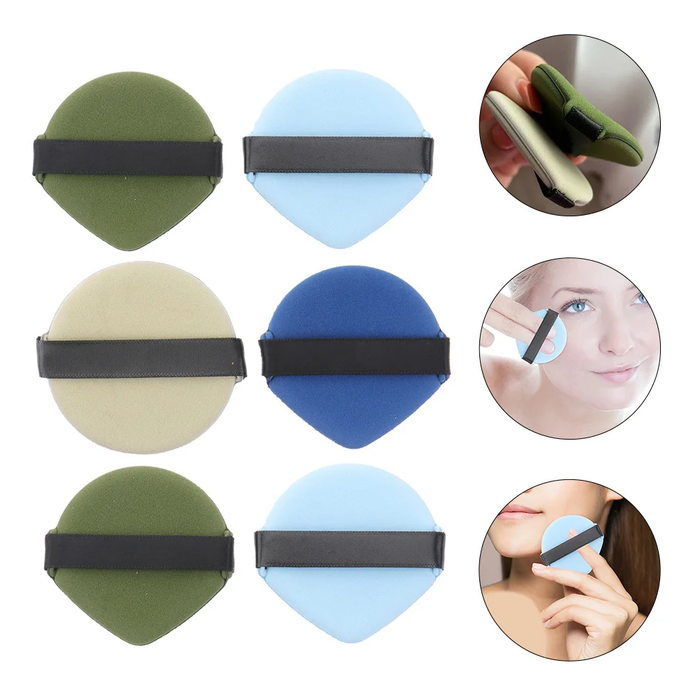 6 szt. Gąbeczek do makijażu, elastyczne aplikatory do pudru, do stosowania na sucho i na mokro, do podkładu, kosmetyczne, do twarzy, do primeru dla kobiet