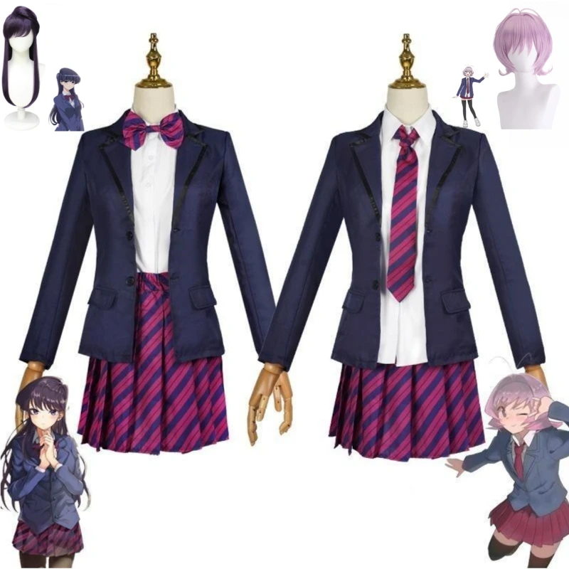 Komi não consegue se comunicar Cosplay para meninas, Shoko, Osana, Najimi, Uniforme Escolar de Anime, Camisa, Gravata, Halloween