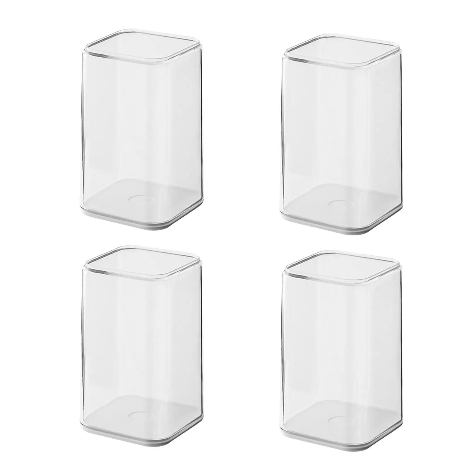 4x Clear Figure Display Cases Desk Organizer Protective Container Gift Storage