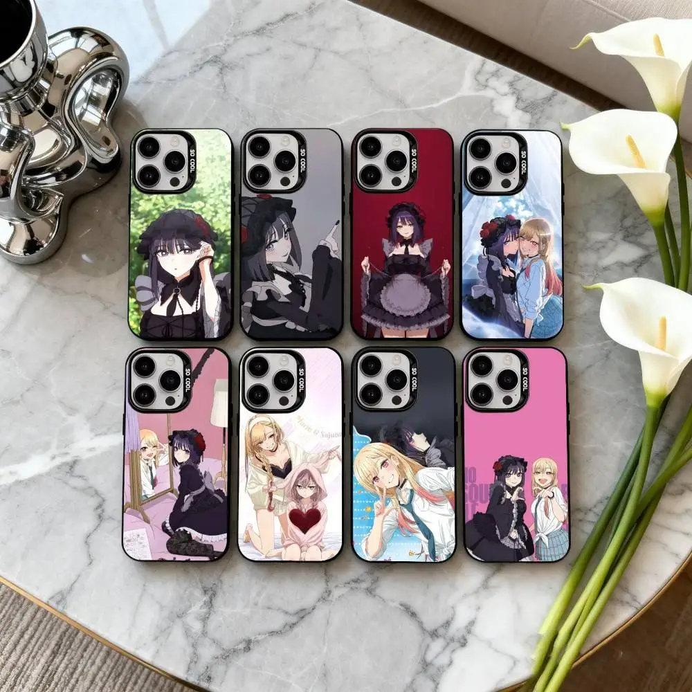 

S-Shizuku K-Kuroe M-Marin Kitagawa Phone Case For iPhone17,16,15,14,13,12,11 Plus,Pro Max Black Candy Silver Plated Cover