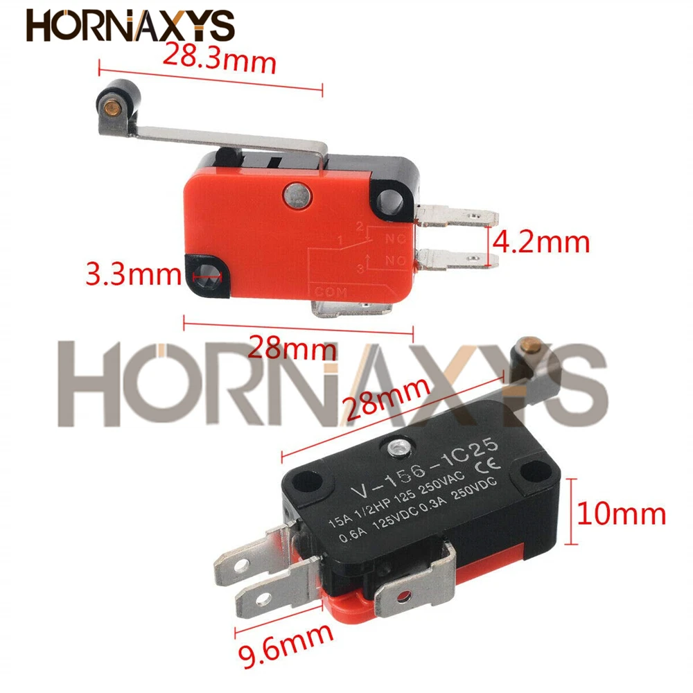 5PCS/10PCS V-156-1C25 15A The micro switch, Push Button SPDT Momentary Snap Action Limit switch, travel switch