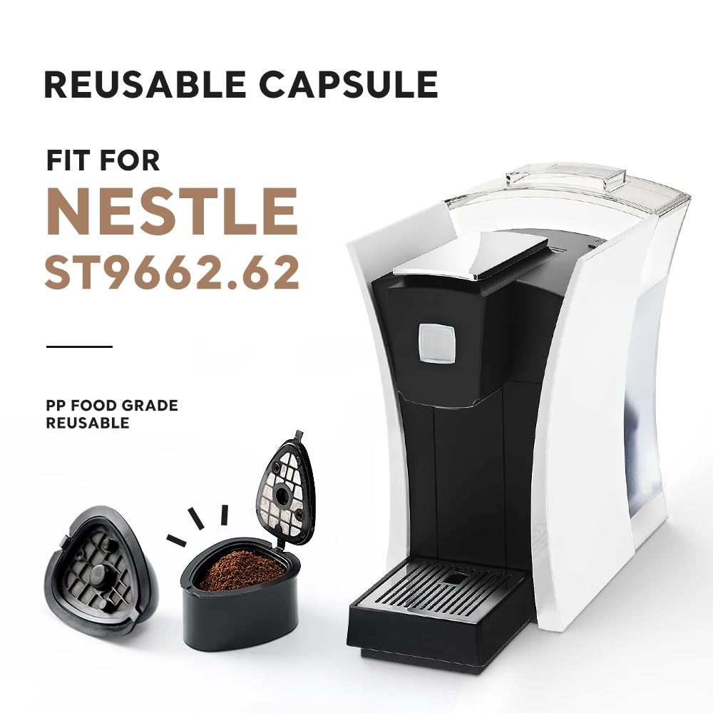 For Nestle ST9662.62 Reusable Capsule Coffee Machine PP Food Grade with 304 SStainless Steel Mesh Coffee Pod