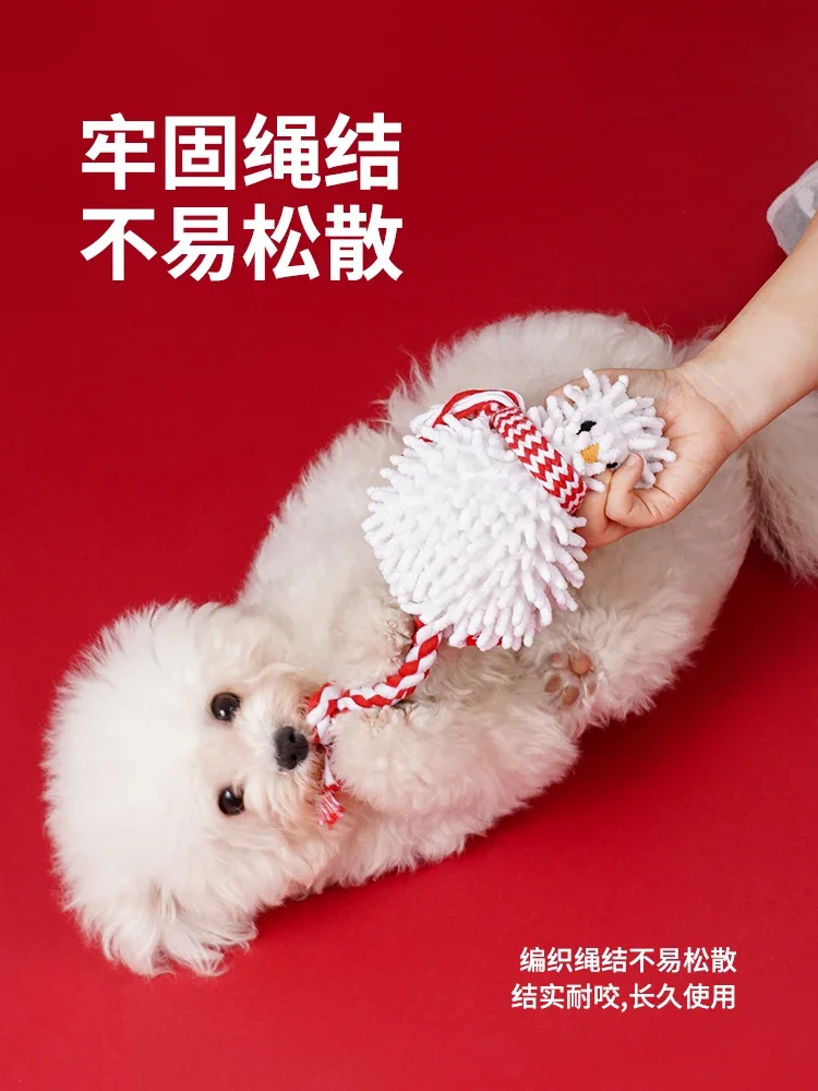 عيد الميلاد Tug of War حبل عقدة لعبة المولي طويلة الأمد حبل الصوت تخفيف خانق كلب صغير مستلزمات الحيوانات الأليفة