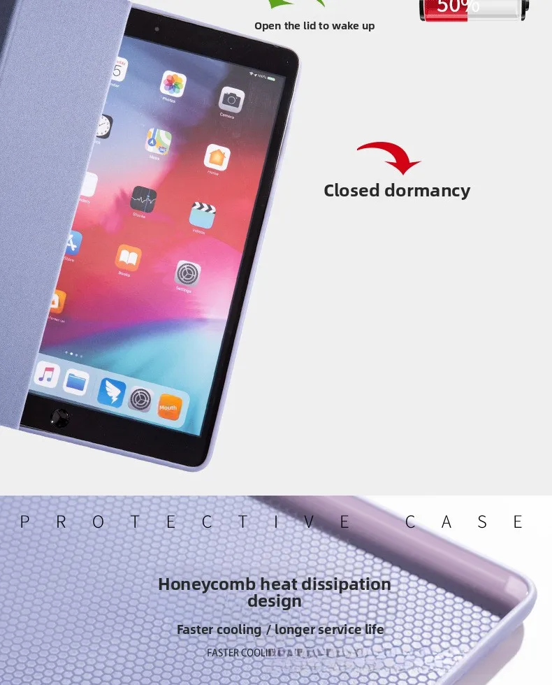 Silikon Tri-Fold Hülle für iPad Mini 7 Pro 11 Air 4 10. Generation mit Auto-Wach-/Schlaf-Funktion Weiche TPU-Hülle – Detail 7